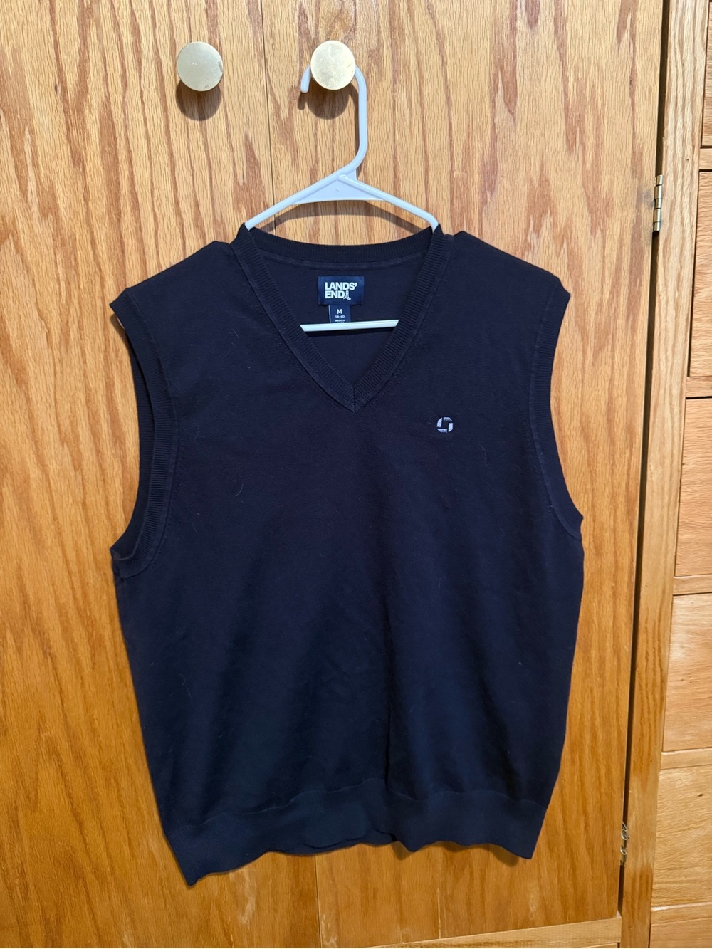 Lands' End Chase UniSex Black V-Neck Sweater Vest M